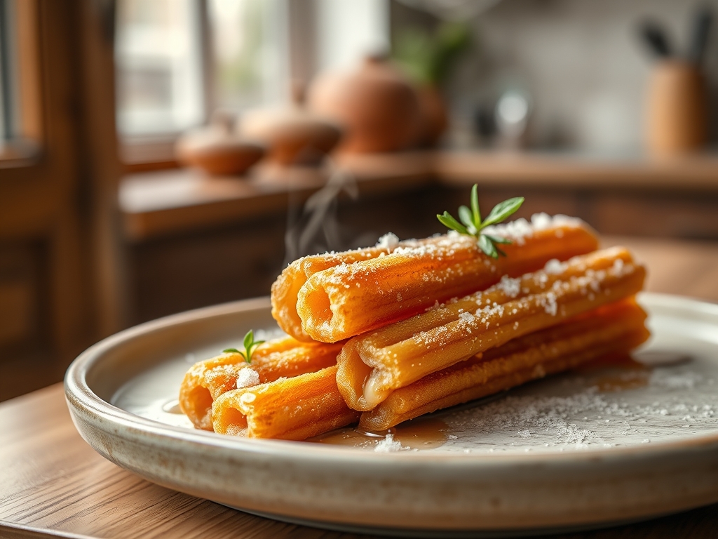 Churros con azúcar y canela