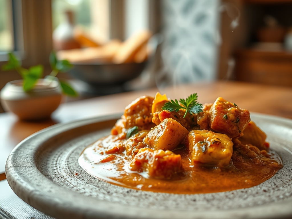 Curry de pollo intenso