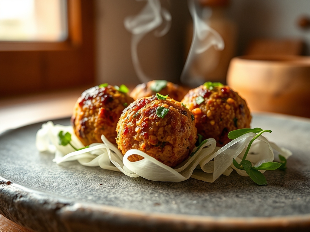 Falafel crujiente por fuera