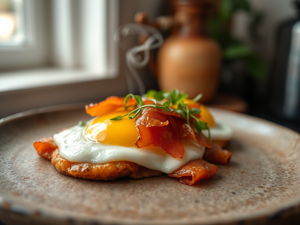 Huevos rotos con jamón