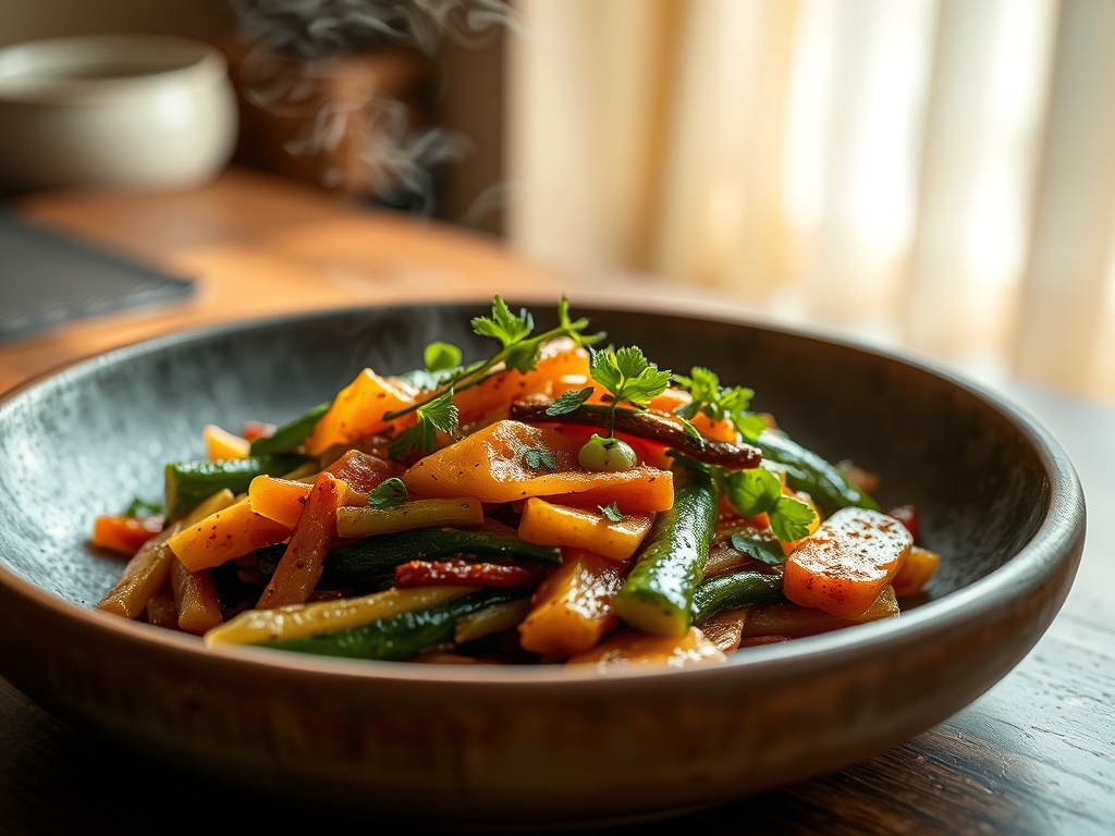 Salteado de verduras al wok